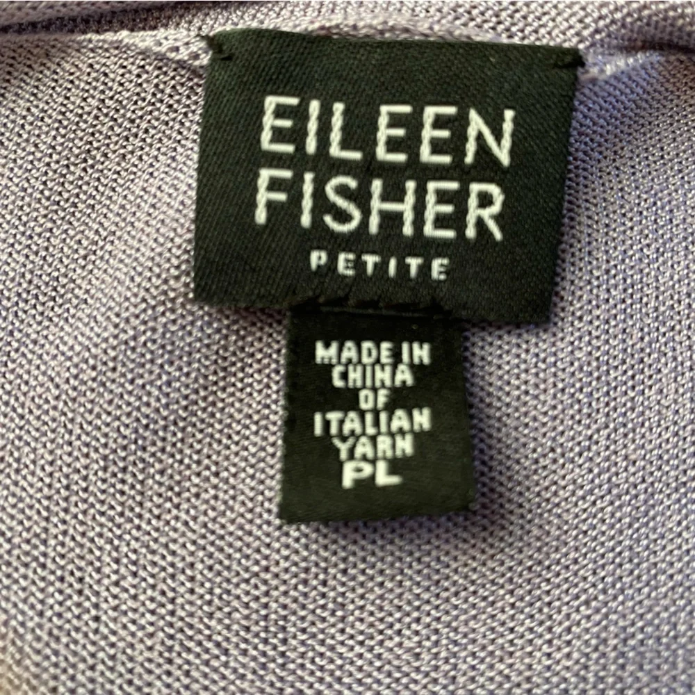 Eileen Fisher purple wrap waist blouse in size petite large. - Picture 14 of 16